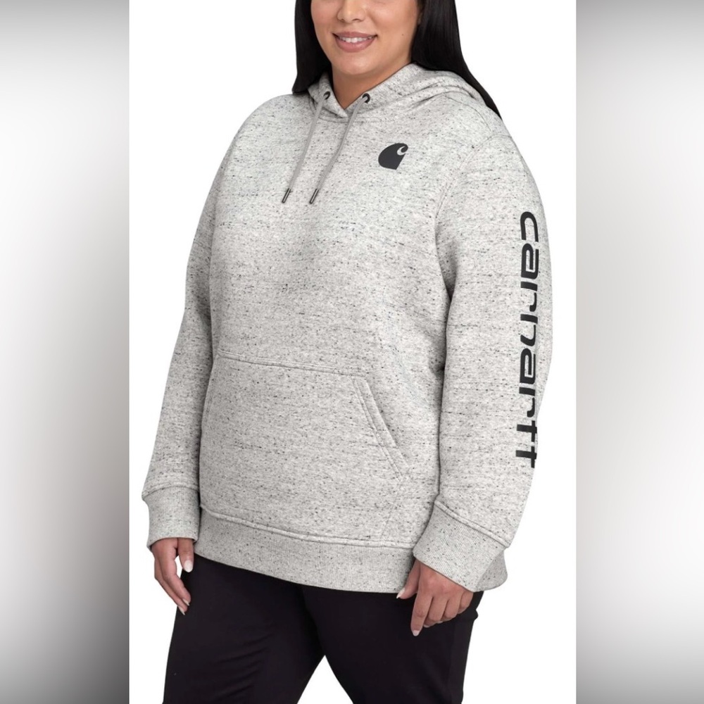 Carhartt Heather Gray Pullover with Sleeve Logo